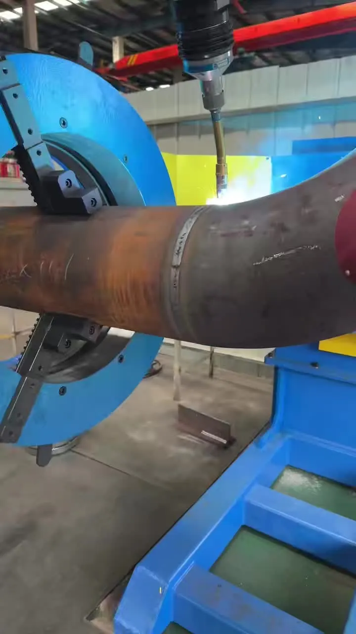Welding with the part rotating on the positioner